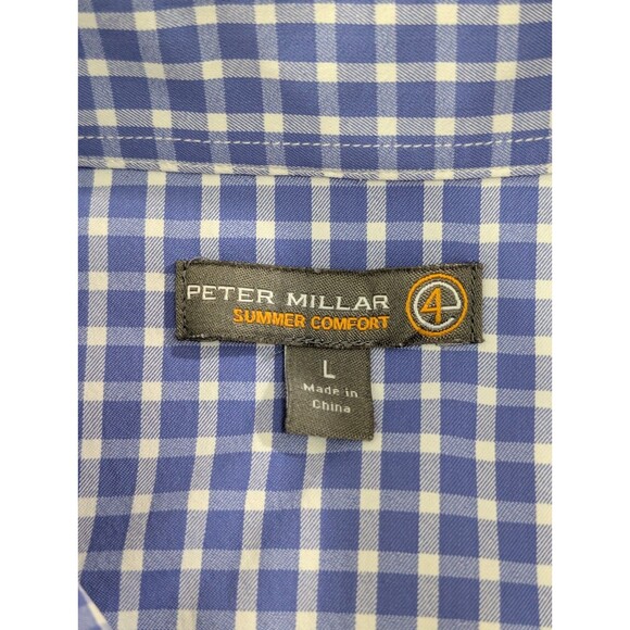 Peter Millar Southern Comfort Shirt Men’s L Blue Plaid Button Up Preppy - Picture 5 of 8
